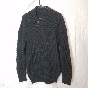Zara Man Dark Gray Cable Knit Sweater